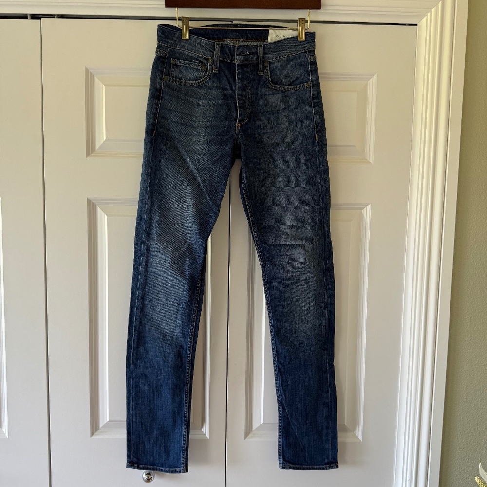 Rag & Bone Fit 2 Slim Jeans – Mid Indigo Wash – Size 28